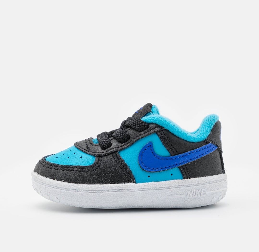 Nike Air Force 1 crib bébé Aqua/Blue/Black