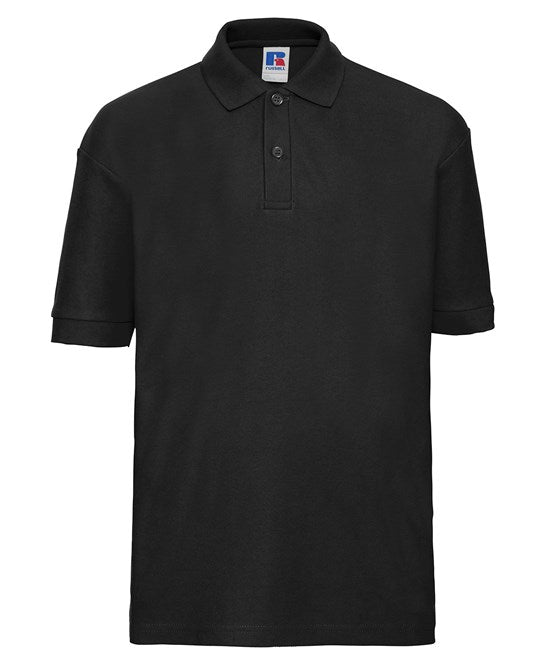 Polo enfant uni piqué "Russell" noir intégral