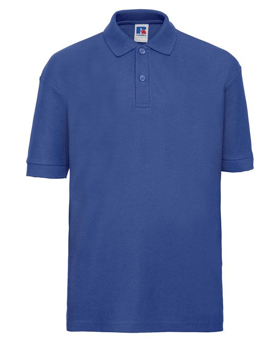 Polo enfant uni piqué "Russell" bleu roi intégral