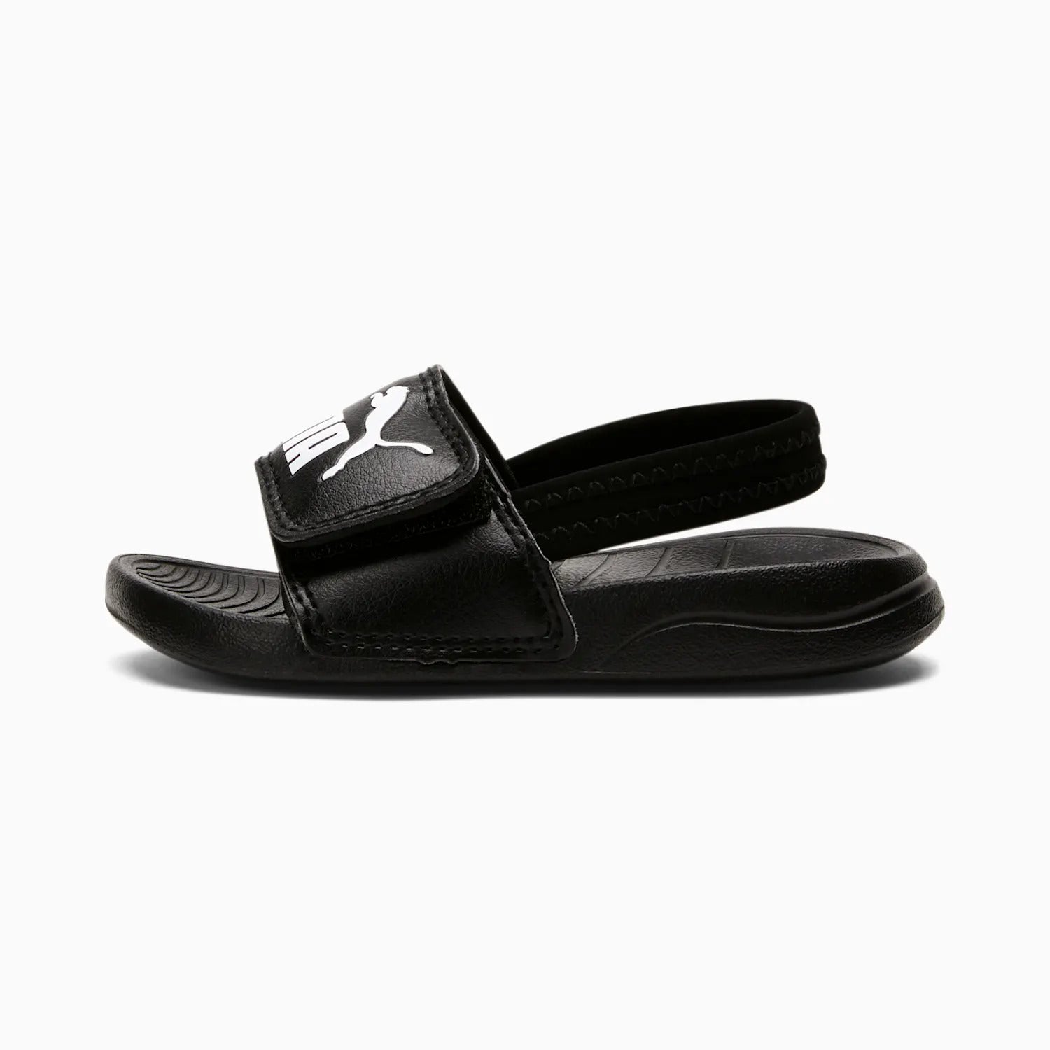 Puma sandales slides "Popcat" bébé Noir/blanc