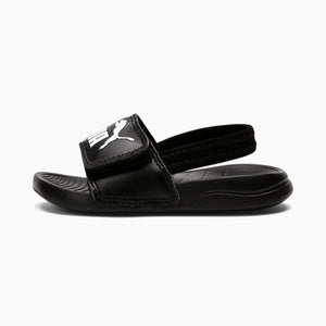 Puma sandales slides "Popcat" bébé Noir/blanc